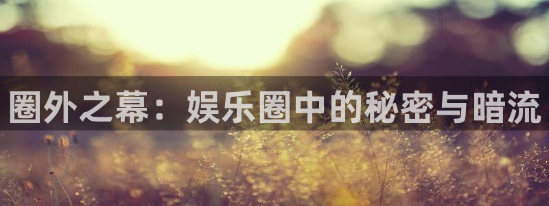 如果开心有颜色：圈外之幕：娱乐圈中的秘密与暗流